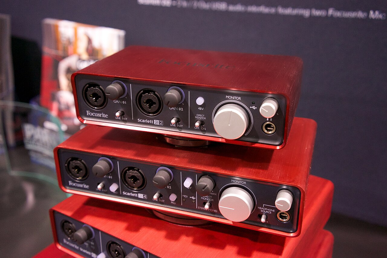 Older Focusrite Scarlett USB audio interfaces with front-panel controls